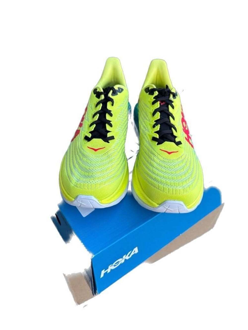 HOKA Mach 5 Men's Running Shoes in Evening Primrose / Scuba Blue - Picture 4 of 5